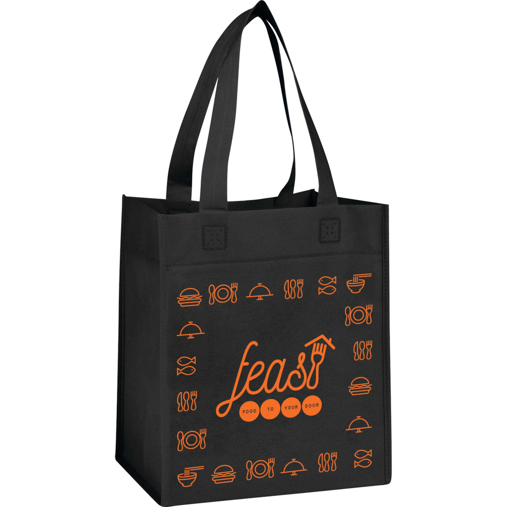 Basic Non-Woven Grocery Tote, 12 x 10.5 Inches - Black - Photo