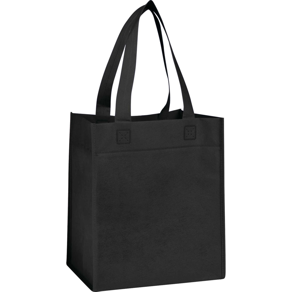 Basic Non-Woven Grocery Tote, 12 x 10.5 Inches Full Color - Black - Photo 2