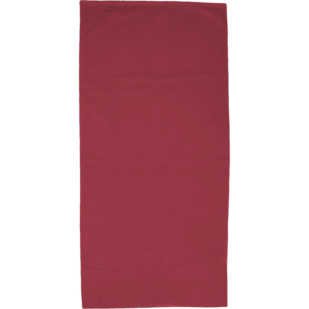 Basic Weight Cotton Beach Towel in Colors, 30 x 60 Inches - Maroon - Front
