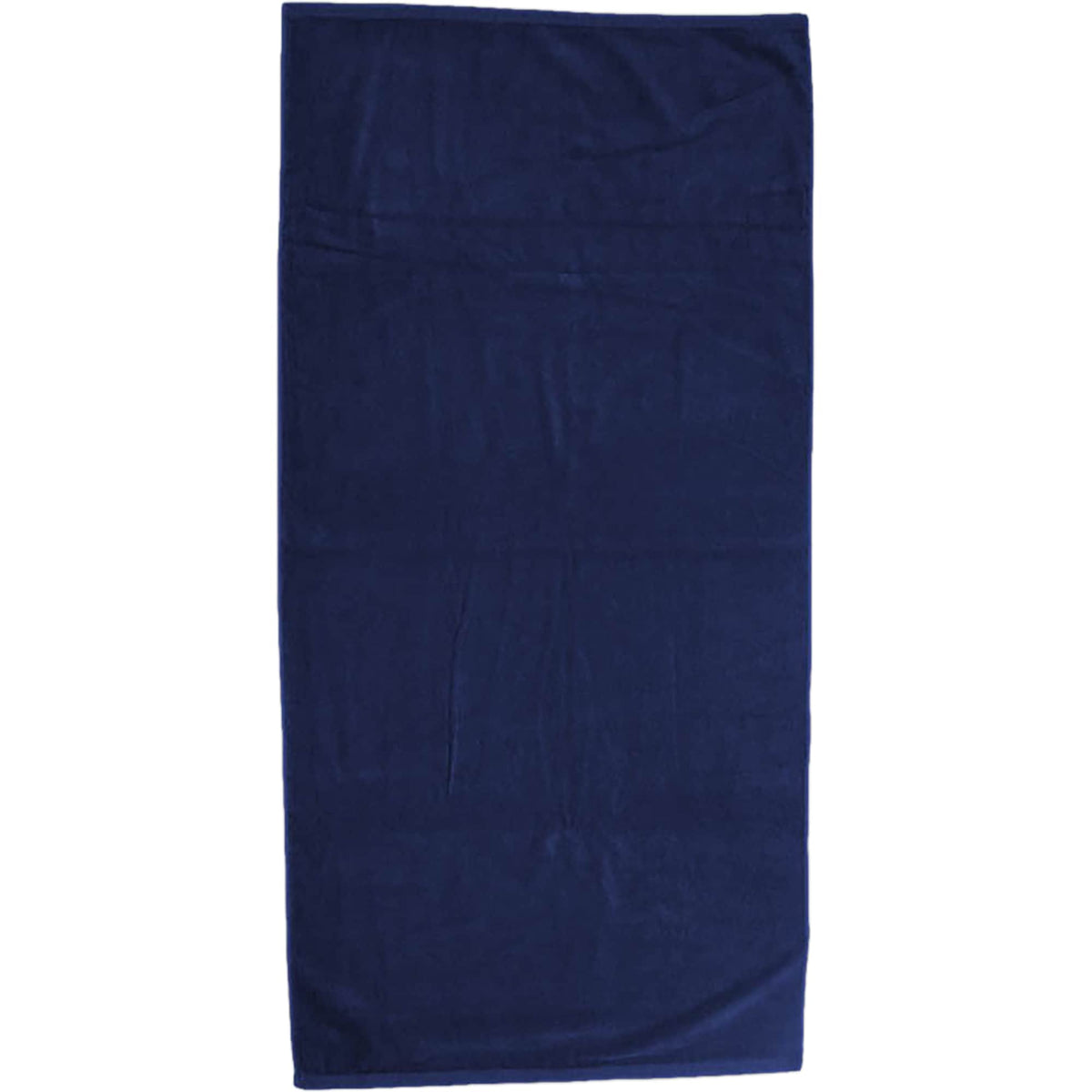 Basic Weight Cotton Beach Towel in Colors, 30 x 60 Inches - Navy - Front