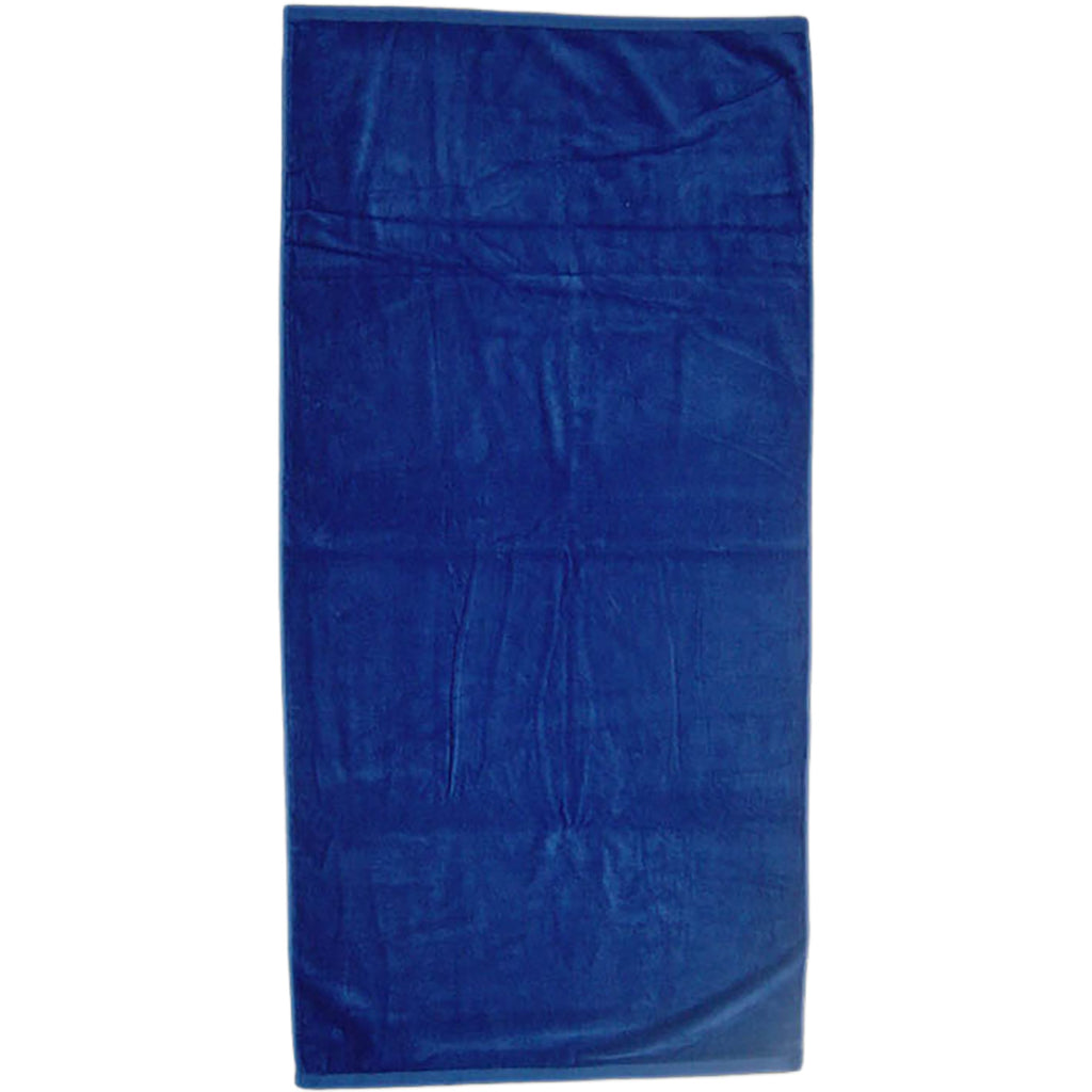 Basic Weight Cotton Beach Towel in Colors, 30 x 60 Inches - Royal - Front