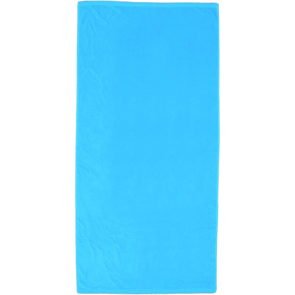 Basic Weight Cotton Beach Towel in Colors, 30 x 60 Inches - Turquoise - Front