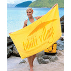 Basic Weight Cotton Beach Towel in Colors, 30 x 60 Inches - Yellow - Front