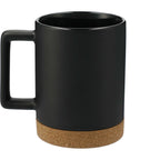 Bates Ceramic Mug with Cork Base, 15 oz - Black - Back