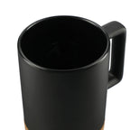 Bates Ceramic Mug with Cork Base, 15 oz Laser Engraving - Black - Right Angle