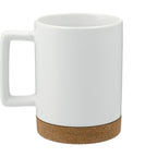 Bates Ceramic Mug with Cork Base, 15 oz Laser Engraving - White - Back