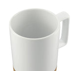 Bates Ceramic Mug with Cork Base, 15 oz - White - Right Angle