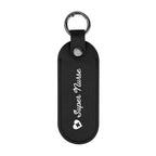 Bates Key Tag on a Carabiner, Leatherette - Black - Silk Screen