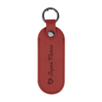 Bates Key Tag on a Carabiner, Leatherette - Burgundy - Debossing