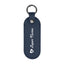 Bates Key Tag on a Carabiner, Leatherette - Navy - Silk Screen