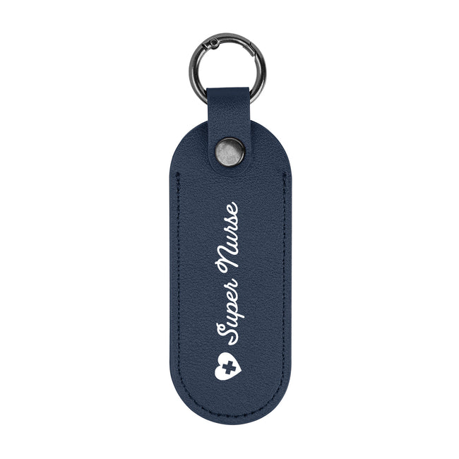 Bates Key Tag on a Carabiner, Leatherette