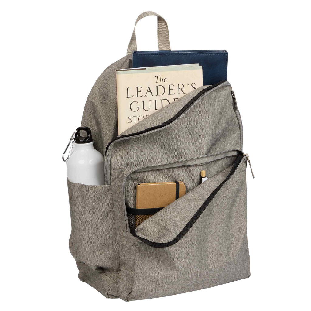 Baye Recycled Laptop Backpack, 15 Inch Embroidery - Gray - Propped