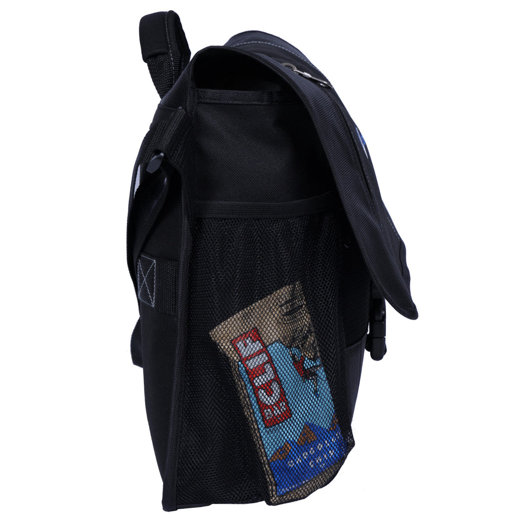 Baylor Laptop Messenger Bag with Trolley Strap - Black - View 6