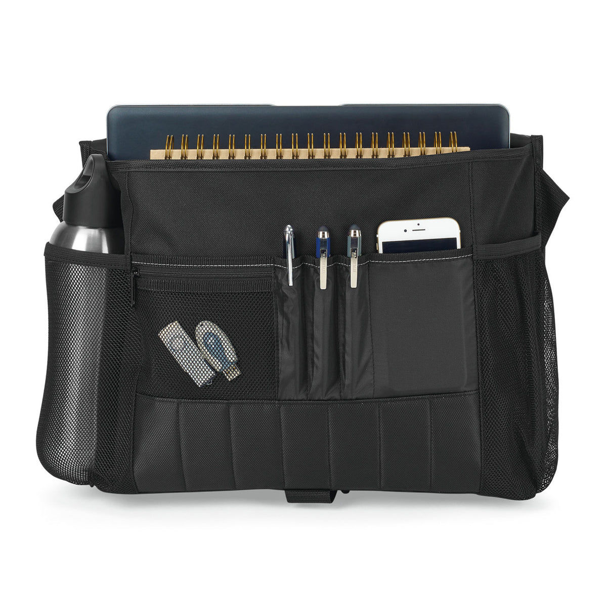 Baylor Laptop Messenger Bag with Trolley Strap Transfer - Black - View 2