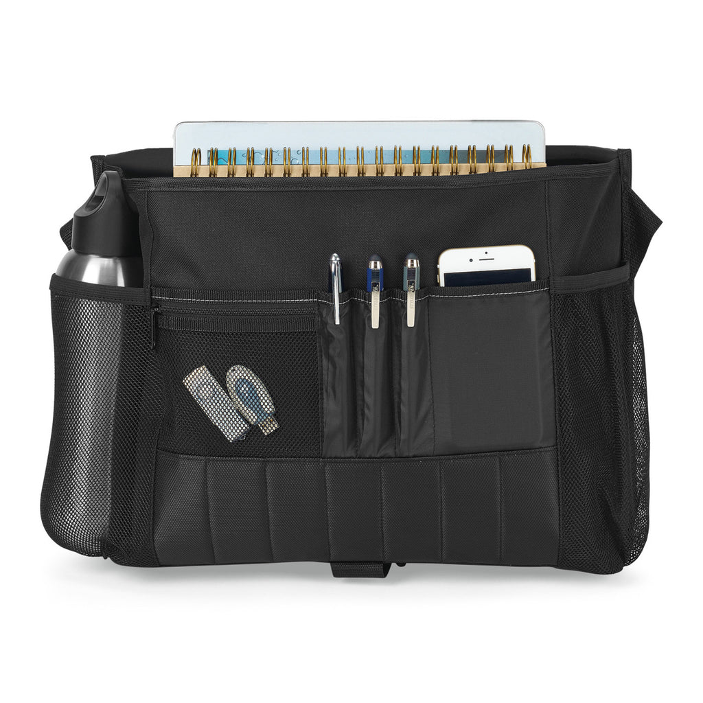 Baylor Laptop Messenger Bag with Trolley Strap Transfer - Black - View 3