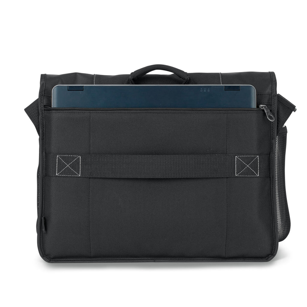 Baylor Laptop Messenger Bag with Trolley Strap Transfer - Black - View 4