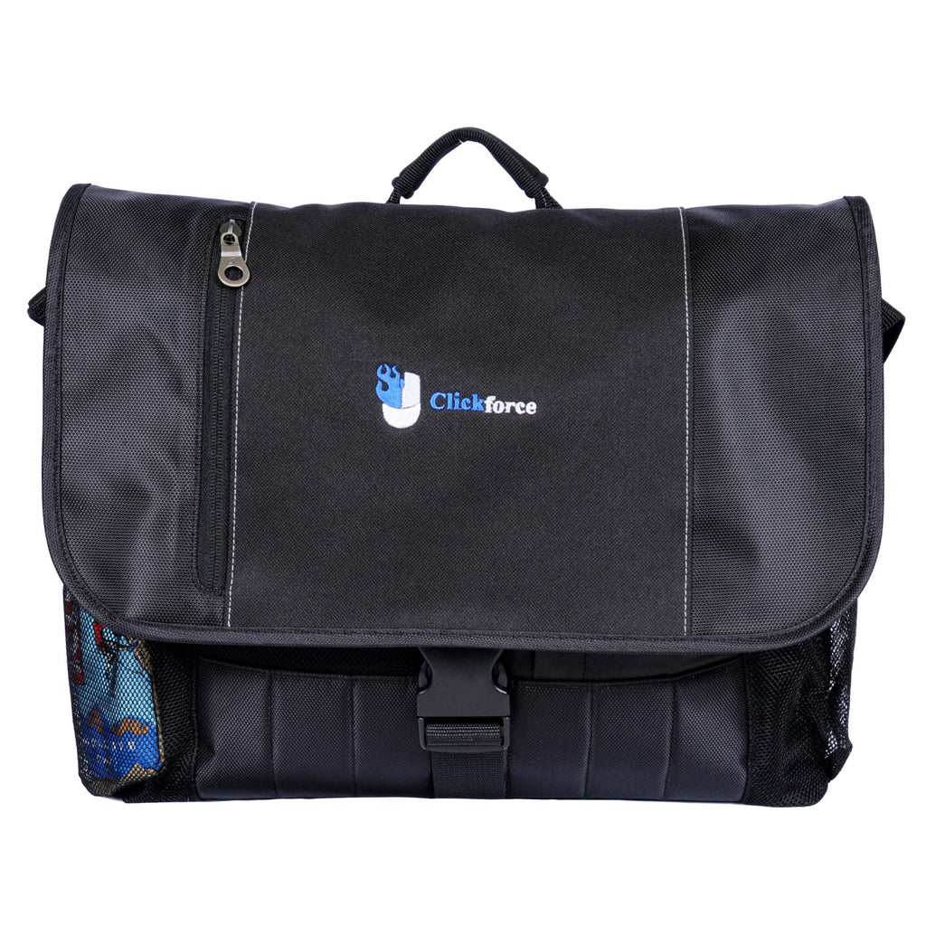 Baylor Laptop Messenger Bag with Trolley Strap Transfer - Black - View 8