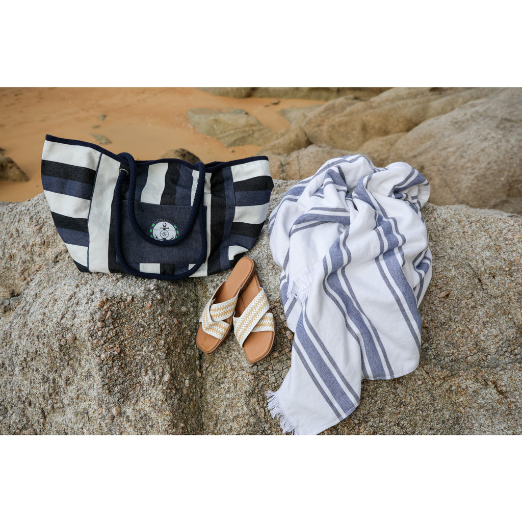 Bayside Boat Bag and Oversized Resort Towel Set Embroidery - Bayside Stripe - View 8