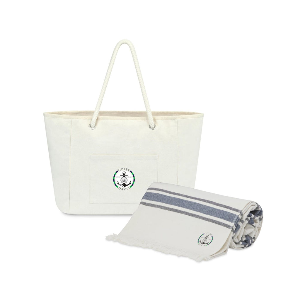 Bayside Boat Bag and Oversized Resort Towel Set Embroidery - Natural - View 1