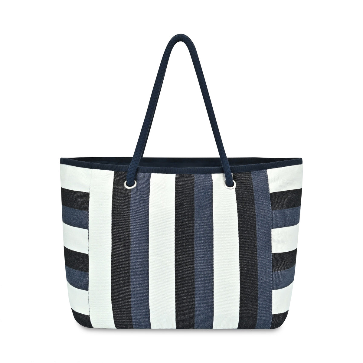 Bayside Recycled Cotton Boat Bag with Rope Handles Embroidery - Bayside Stripe - View 3