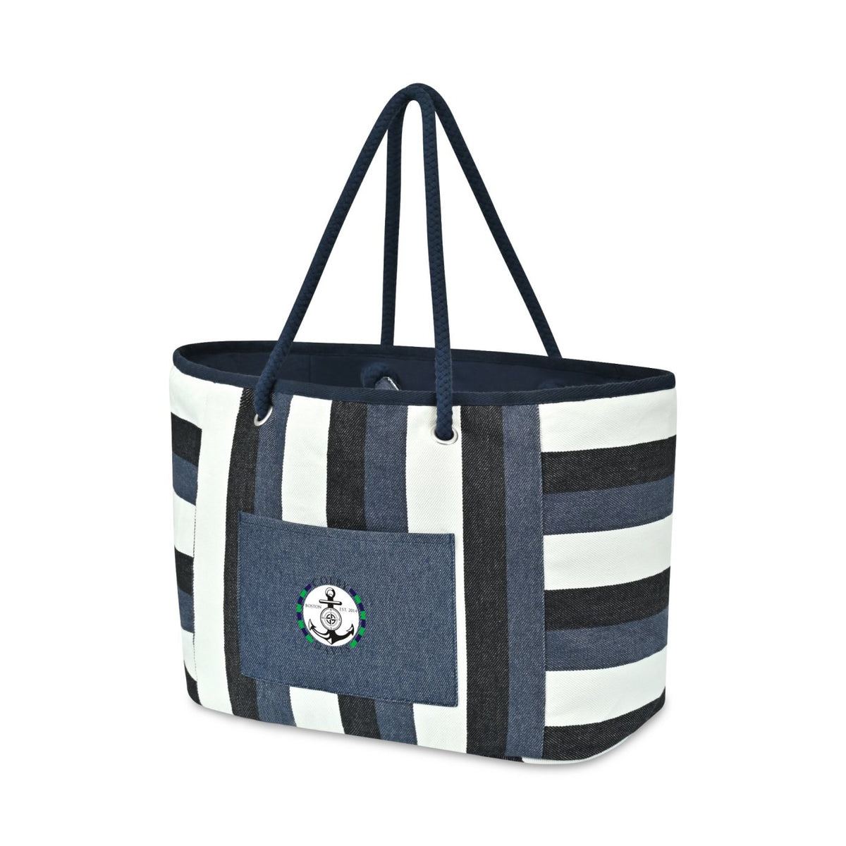 Bayside Recycled Cotton Boat Bag with Rope Handles Transfer - Bayside Stripe - View 2