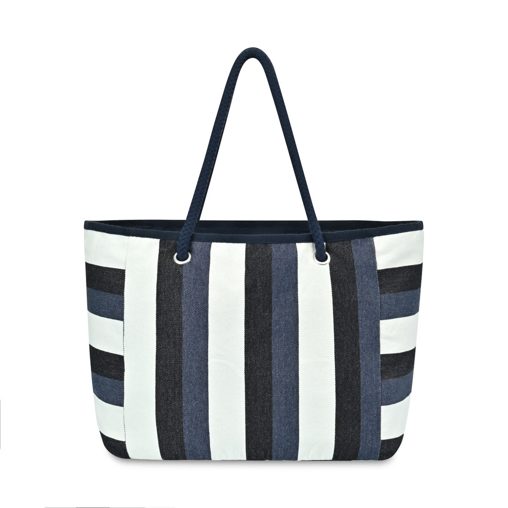 Bayside Recycled Cotton Boat Bag with Rope Handles Transfer - Bayside Stripe - View 3