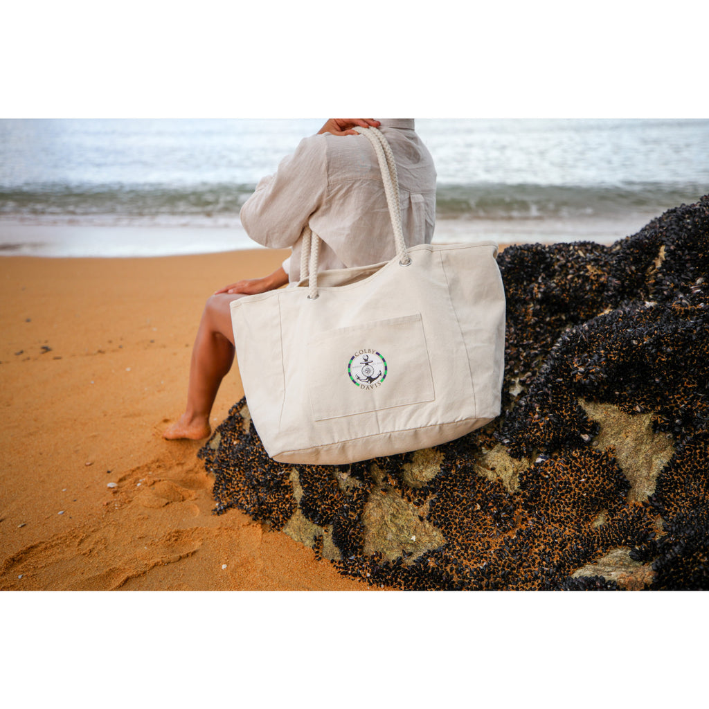 Bayside Recycled Cotton Boat Bag with Rope Handles Transfer - Natural - View 6