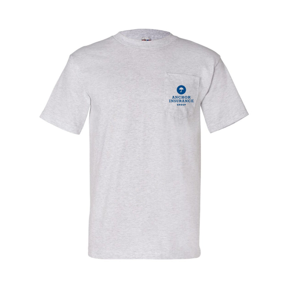 Bayside Unisex USA-Made Pocket T-Shirt - Ash - Front