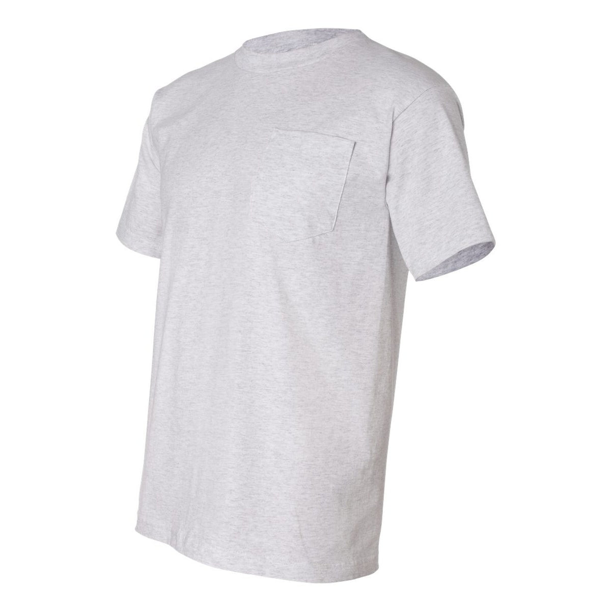 Bayside Unisex USA-Made Pocket T-Shirt - Ash - Side