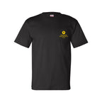 Bayside Unisex USA-Made Pocket T-Shirt - Black - Front