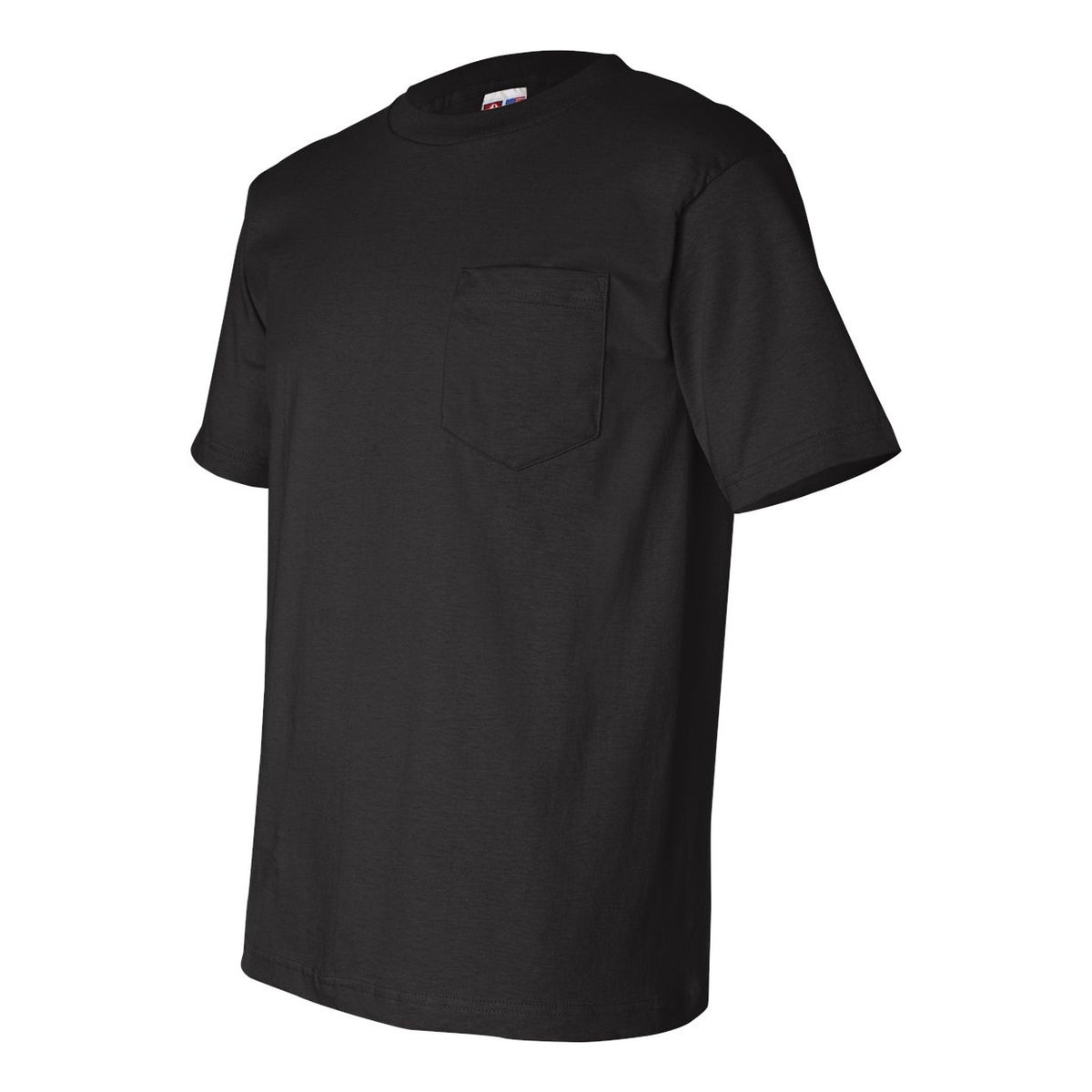 Bayside Unisex USA-Made Pocket T-Shirt - Black - Side