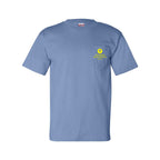 Bayside Unisex USA-Made Pocket T-Shirt - Carolina Blue - Front