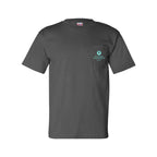 Bayside Unisex USA-Made Pocket T-Shirt - Charcoal - Front