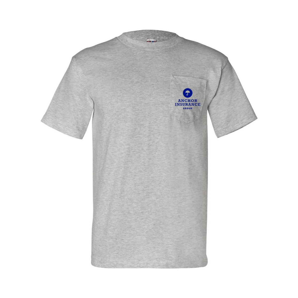 Bayside Unisex USA-Made Pocket T-Shirt - Dark Ash - Front
