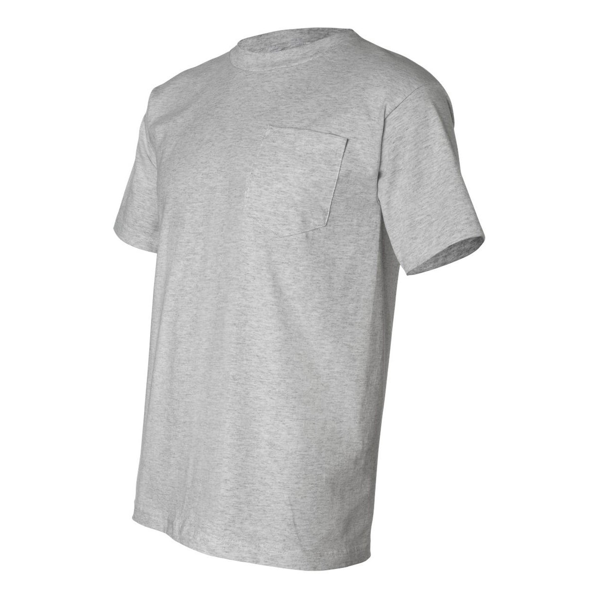 Bayside Unisex USA-Made Pocket T-Shirt - Dark Ash - Side