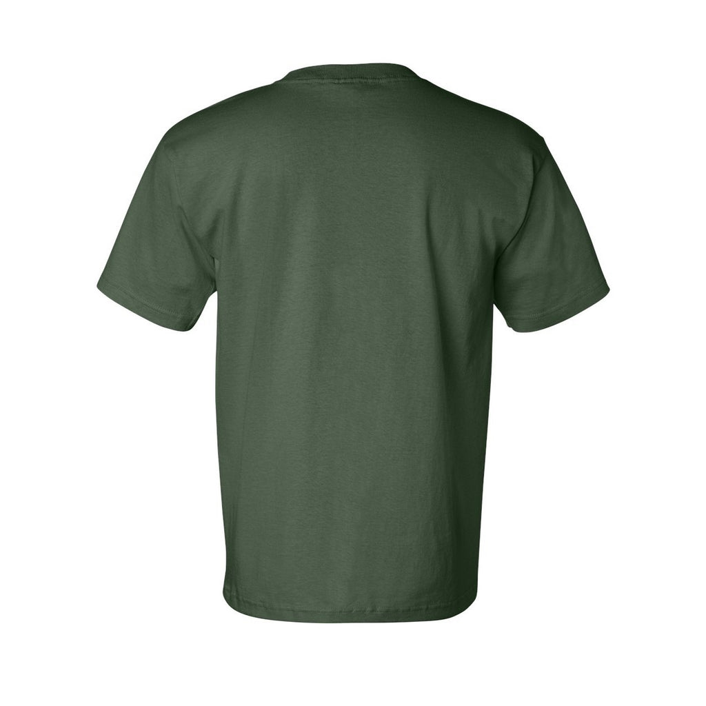 Bayside Unisex USA-Made Pocket T-Shirt - Forest Green - Back