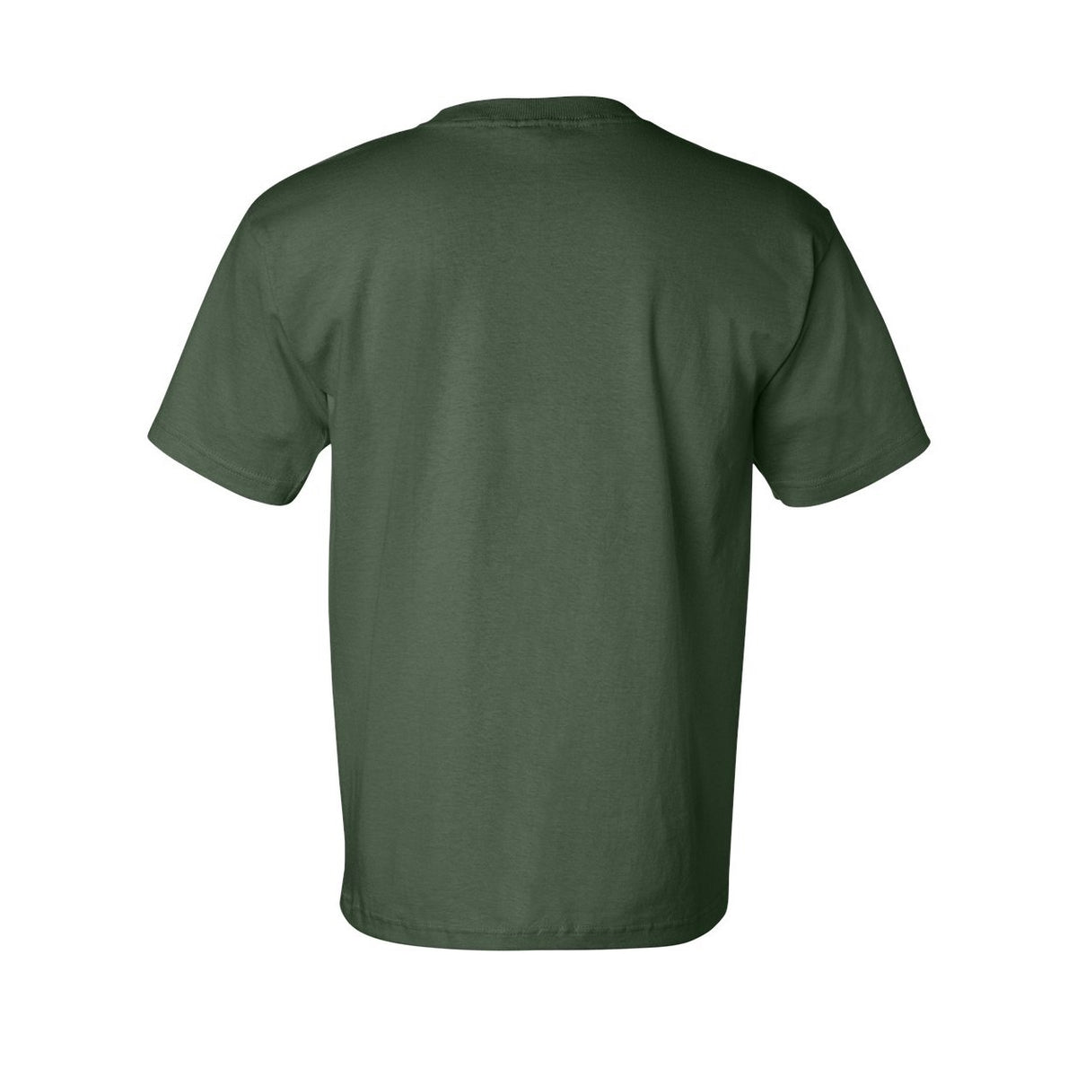Bayside Unisex USA-Made Pocket T-Shirt - Forest Green - Back