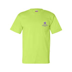 Bayside Unisex USA-Made Pocket T-Shirt - Lime Green - Front