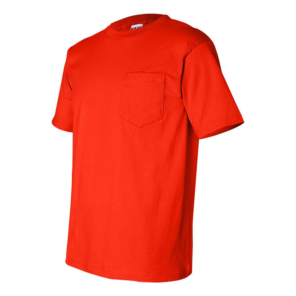 Bayside Unisex USA-Made Pocket T-Shirt - Orange - Side