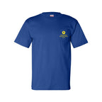 Bayside Unisex USA-Made Pocket T-Shirt - Royal Blue - Front