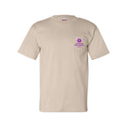 Bayside Unisex USA-Made Pocket T-Shirt - Sand - Front