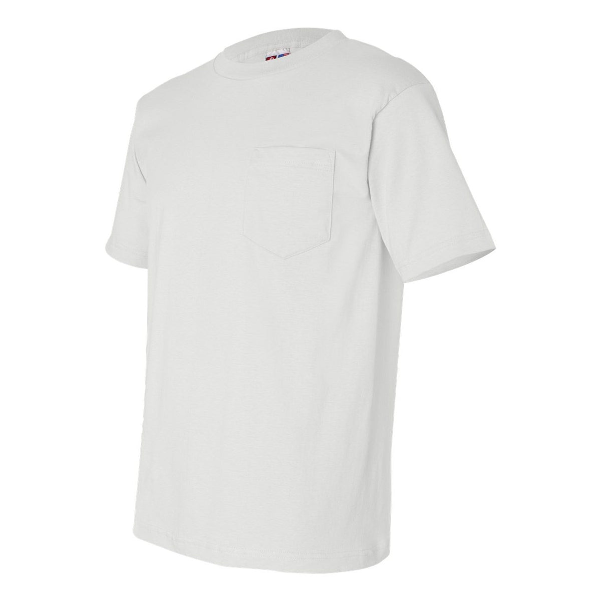 Bayside Unisex USA-Made Pocket T-Shirt - White - Side
