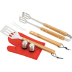 BBQ Apron and Grill Tool Set, 7 Pieces - Black - Photo