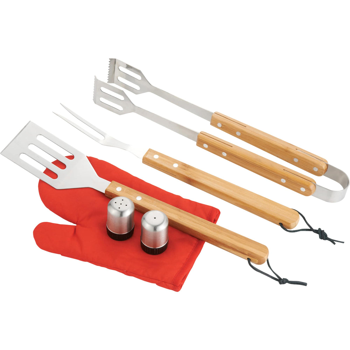 BBQ Apron and Grill Tool Set, 7 Pieces - Black - Photo