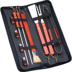 BBQ Tool Set in a Zippered Case, 10 Pieces - Black - Photo