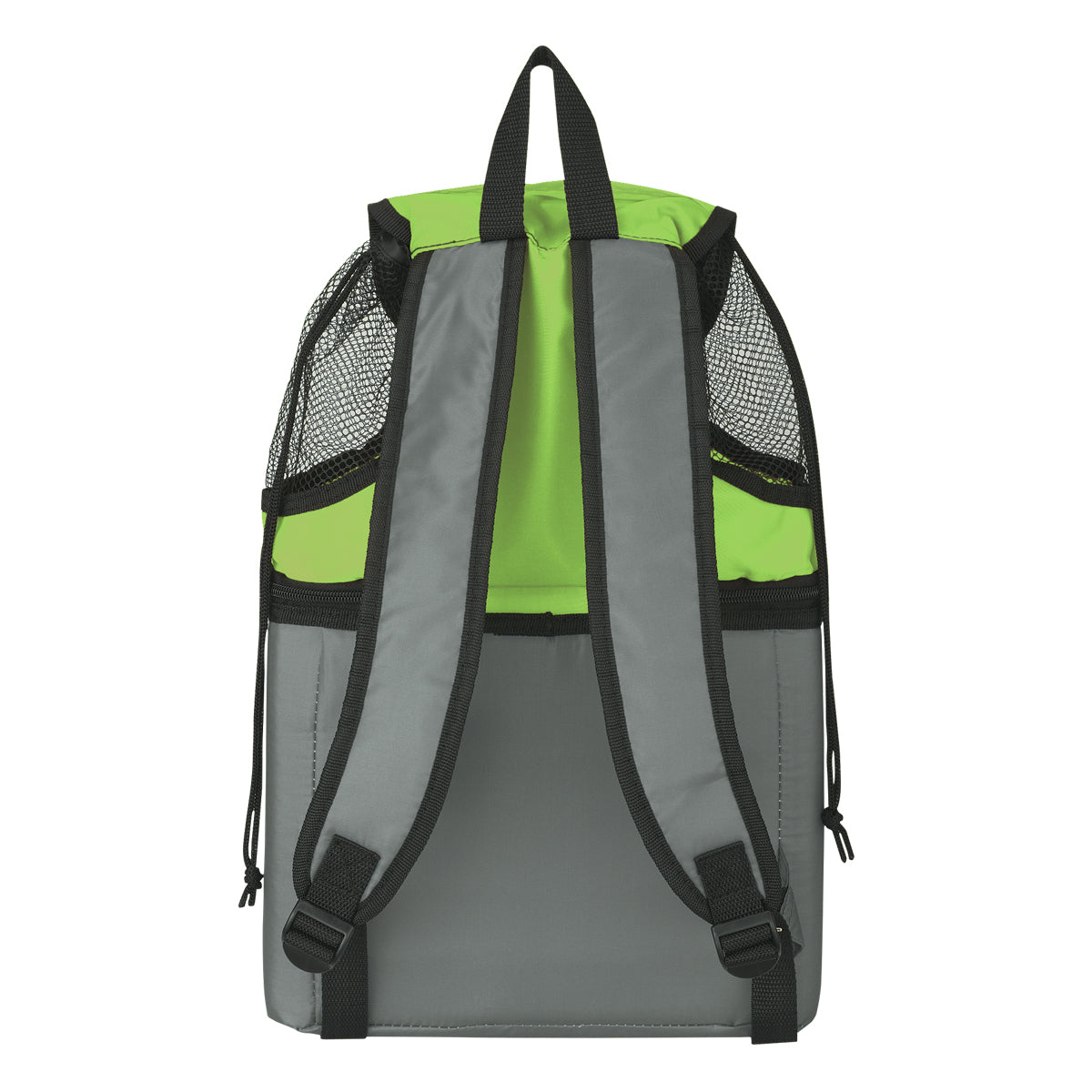 Beach Backpack with Built-In Cooler - Lime Green - Back