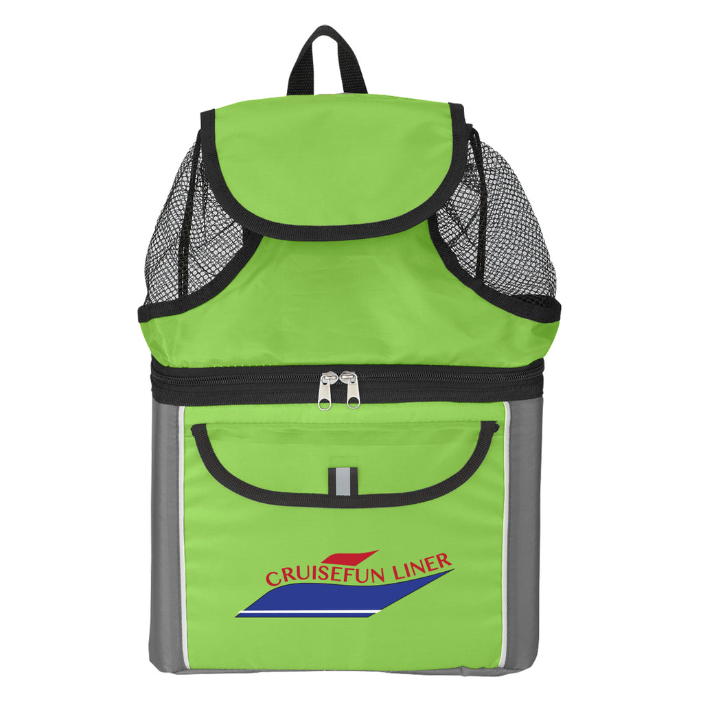 Beach Backpack with Built-In Cooler - Lime Green - Colorbrite