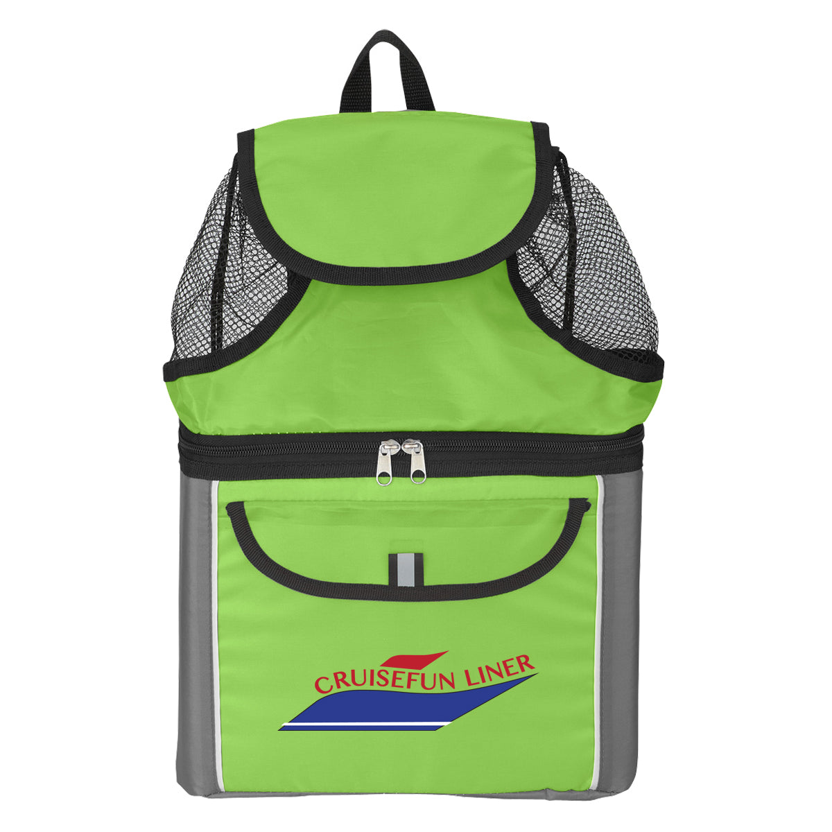 Beach Backpack with Built-In Cooler - Lime Green - Colorbrite