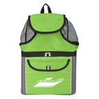 Beach Backpack with Built-In Cooler - Lime Green - Silk Screen