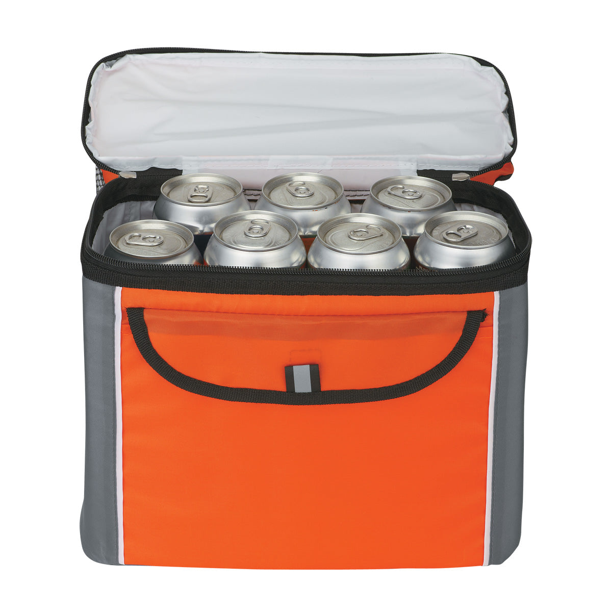Beach Backpack with Built-In Cooler - Orange - Open_Propped_Blank